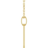 14K Yellow Gold Engravable Dog Tag 16-18" Necklace