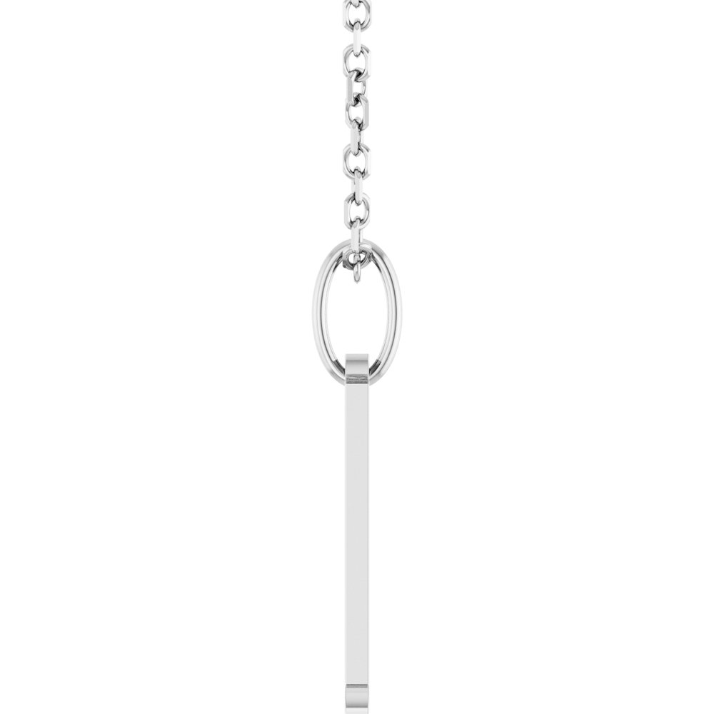 14K White Gold Engravable Dog Tag 16-18" Necklace