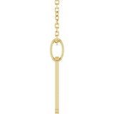 14K Yellow Gold Engravable Dog Tag 16-18" Necklace