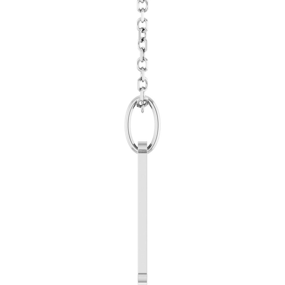 14K White Gold Engravable Dog Tag 16-18" Necklace