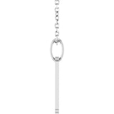 14K White Gold Engravable Dog Tag 16-18" Necklace