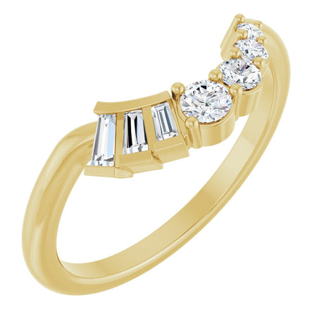 14K Yellow 1/4 CTW Lab-Grown Diamond Contour Band