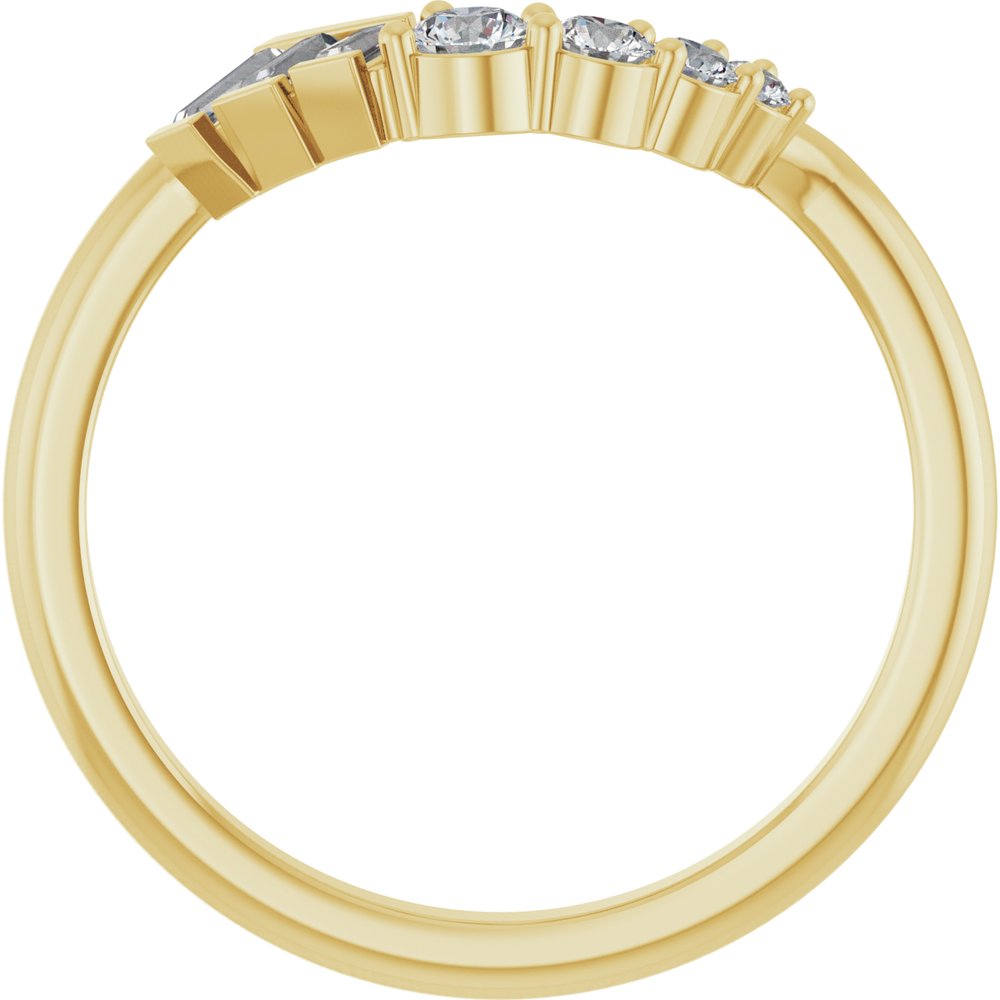 14K Yellow 1/4 CTW Natural Diamond Contour Band