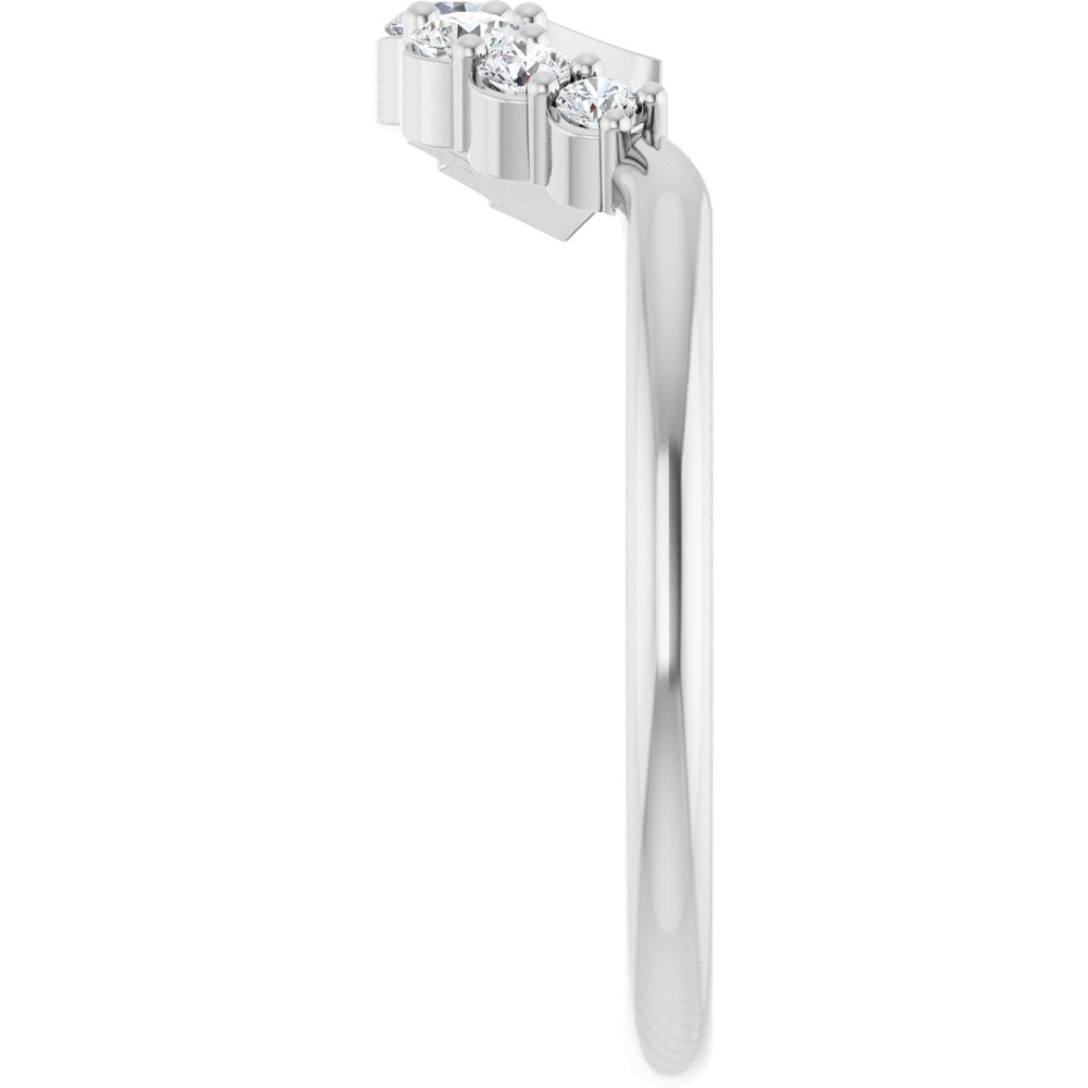 14K White Gold 1/4 CTW Natural Diamond Contour Band