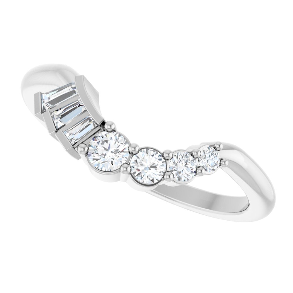 14K White 1/4 CTW Natural Diamond Contour Band