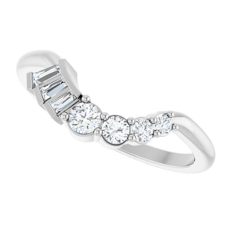 14K White 1/4 CTW Lab-Grown Diamond Contour Band