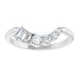 14K White 1/4 CTW Natural Diamond Contour Band