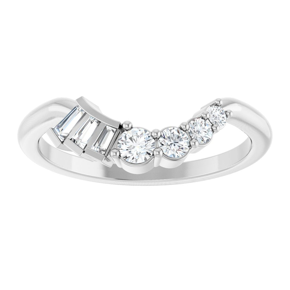 14K White 1/4 CTW Lab-Grown Diamond Contour Band