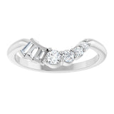 14K White Gold 1/4 CTW Natural Diamond Contour Band