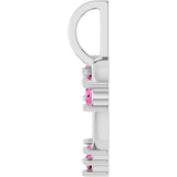 14K White Gold Natural Pink Sapphire Heart Pendant