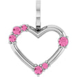 14K White Gold Natural Pink Sapphire Heart Pendant