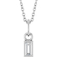 14K White 1/10 CT Natural Diamond Bezel-Set 16-18" Necklace