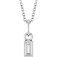 14K White 1/10 CT Natural Diamond Bezel-Set 16-18" Necklace