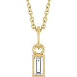 14K Yellow 1/10 CT Natural Diamond Bezel-Set 16-18" Necklace