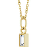 14K Yellow 1/10 CT Natural Diamond Bezel-Set 16-18" Necklace