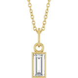 14K Yellow Gold 3/8 CT Lab-Grown Diamond Bezel-Set 16-18" Necklace