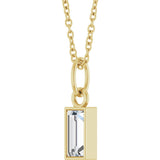 14K Yellow Gold 3/8 CT Lab-Grown Diamond Bezel-Set 16-18" Necklace