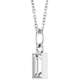 14K White 3/8 CT Lab-Grown Diamond Bezel-Set 16-18" Necklace