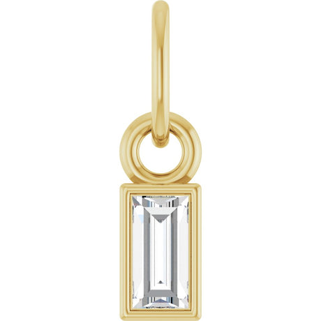 14K Yellow 1/10 CT Lab-Grown Diamond Bezel-Set Pendant