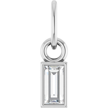 14K White 1/10 CT Lab-Grown Diamond Bezel-Set Pendant