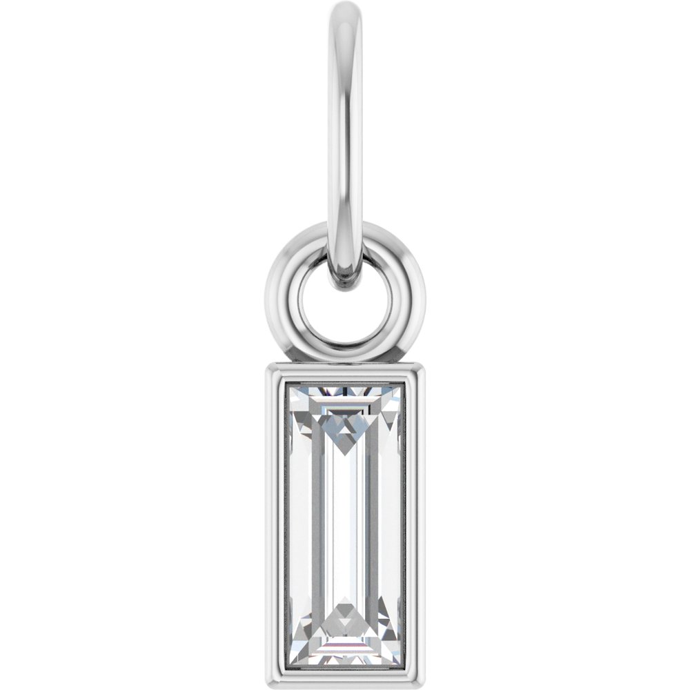 14K White 1/6 CT Lab-Grown Diamond Bezel-Set Pendant