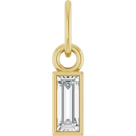 14K Yellow 1/6 CT Lab-Grown Diamond Bezel-Set Pendant