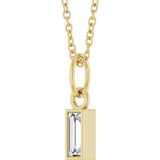 14K Yellow 1/6 CT Lab-Grown Diamond Bezel-Set 16-18" Necklace