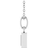 14K White Gold 1/6 CT Natural Diamond Bezel-Set 16-18" Necklace