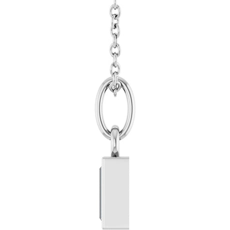 14K White Gold 1/6 CT Natural Diamond Bezel-Set 16-18" Necklace