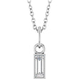 14K White 1/6 CT Lab-Grown Diamond Bezel-Set 16-18" Necklace