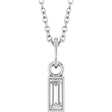 14K White 1/6 CT Lab-Grown Diamond Bezel-Set 16-18" Necklace