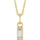 14K Yellow 1/6 CT Lab-Grown Diamond Bezel-Set 16-18" Necklace