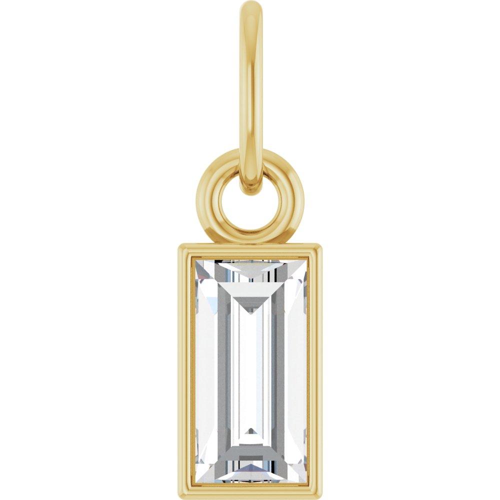 14K Yellow 3/8 CT Lab-Grown Diamond Bezel-Set Pendant