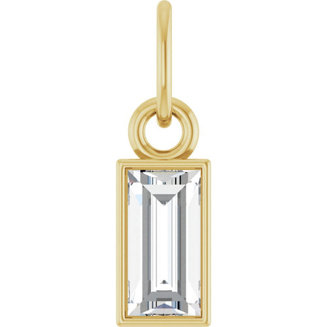 14K Yellow 3/8 CT Lab-Grown Diamond Bezel-Set Pendant