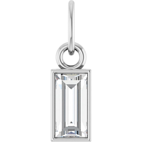 14K White 3/8 CT Lab-Grown Diamond Bezel-Set Pendant