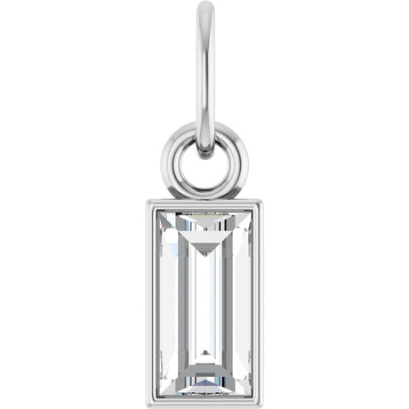 14K White Gold 3/8 CT Lab-Grown Diamond Bezel-Set Pendant