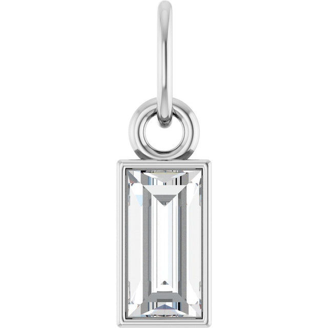 14K White Gold 3/8 CT Lab-Grown Diamond Bezel-Set Pendant