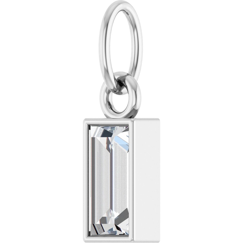14K White Gold 3/8 CT Lab-Grown Diamond Bezel-Set Pendant
