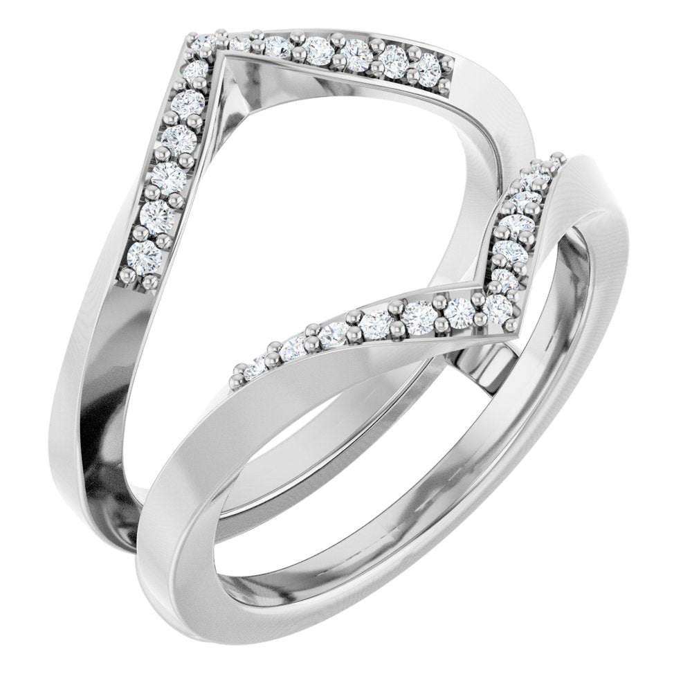 14K White Gold 1/6 CTW Lab-Grown Diamond Ring Guard