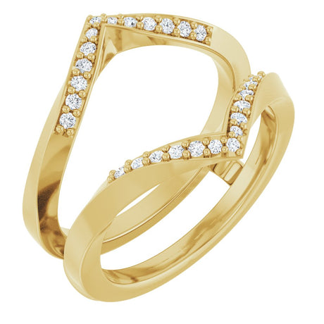 14K Yellow Gold 1/6 CTW Natural Diamond Ring Guard