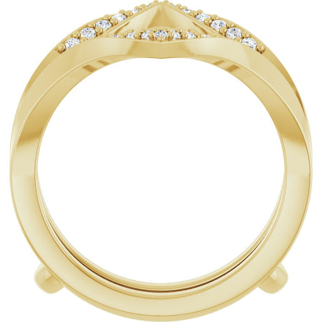 14K Yellow Gold 1/6 CTW Natural Diamond Ring Guard