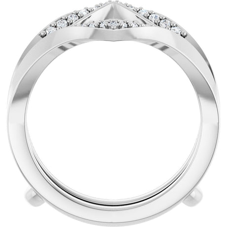 14K White Gold 1/6 CTW Natural Diamond Ring Guard