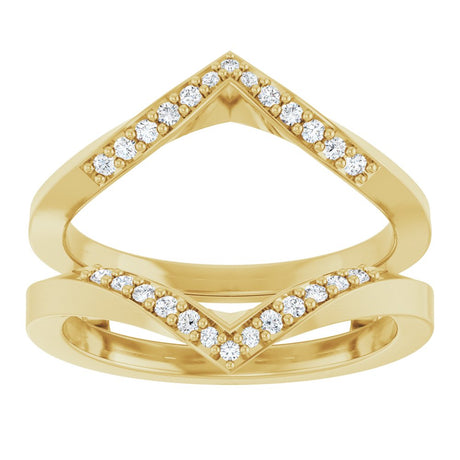 14K Yellow Gold 1/6 CTW Natural Diamond Ring Guard