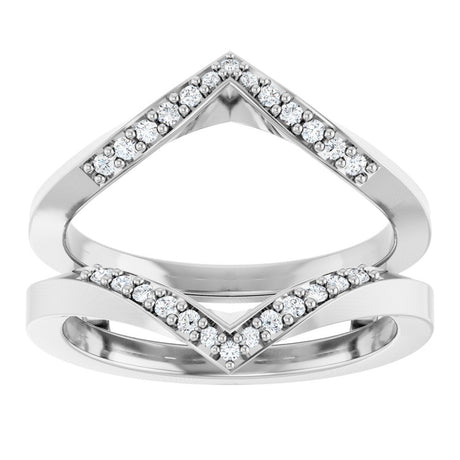 14K White Gold 1/6 CTW Natural Diamond Ring Guard