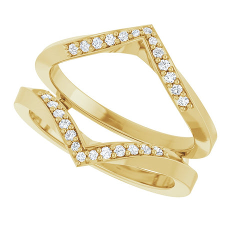 14K Yellow Gold 1/6 CTW Natural Diamond Ring Guard
