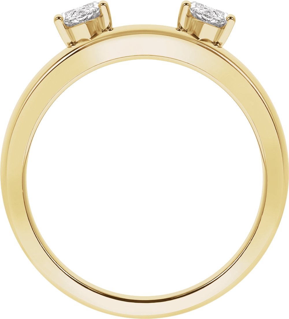 14K Yellow 1/2 CTW Lab-Grown Diamond Wrap-Style Ring Enhancer