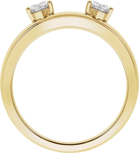 14K Yellow 1/2 CTW Lab-Grown Diamond Wrap-Style Ring Enhancer