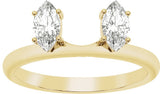 14K Yellow Gold 1/2 CTW Lab-Grown Diamond Wrap-Style Ring Enhancer