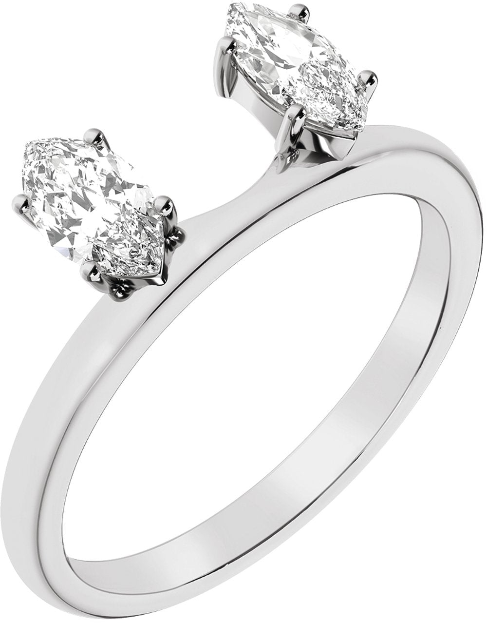 14K White 1/2 CTW Lab-Grown Diamond Wrap-Style Ring Enhancer