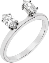 14K White 1/2 CTW Lab-Grown Diamond Wrap-Style Ring Enhancer